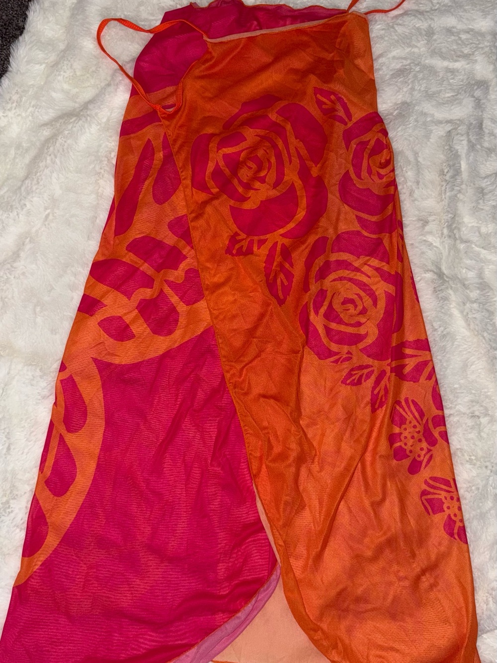 Amazon Women’s Orange and Pink Butterfly Swim Coverup (NWOT)